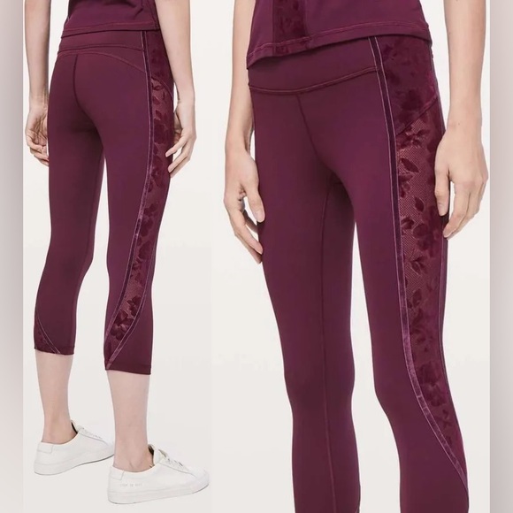 Lululemon Wunder Under Crop High-Rise Flocked Leggings - Picture 3 of 11